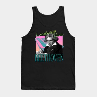 Ludwig Van Beethoven - Retro 80's Synth Wave Band Neon Aesthetic Tank Top